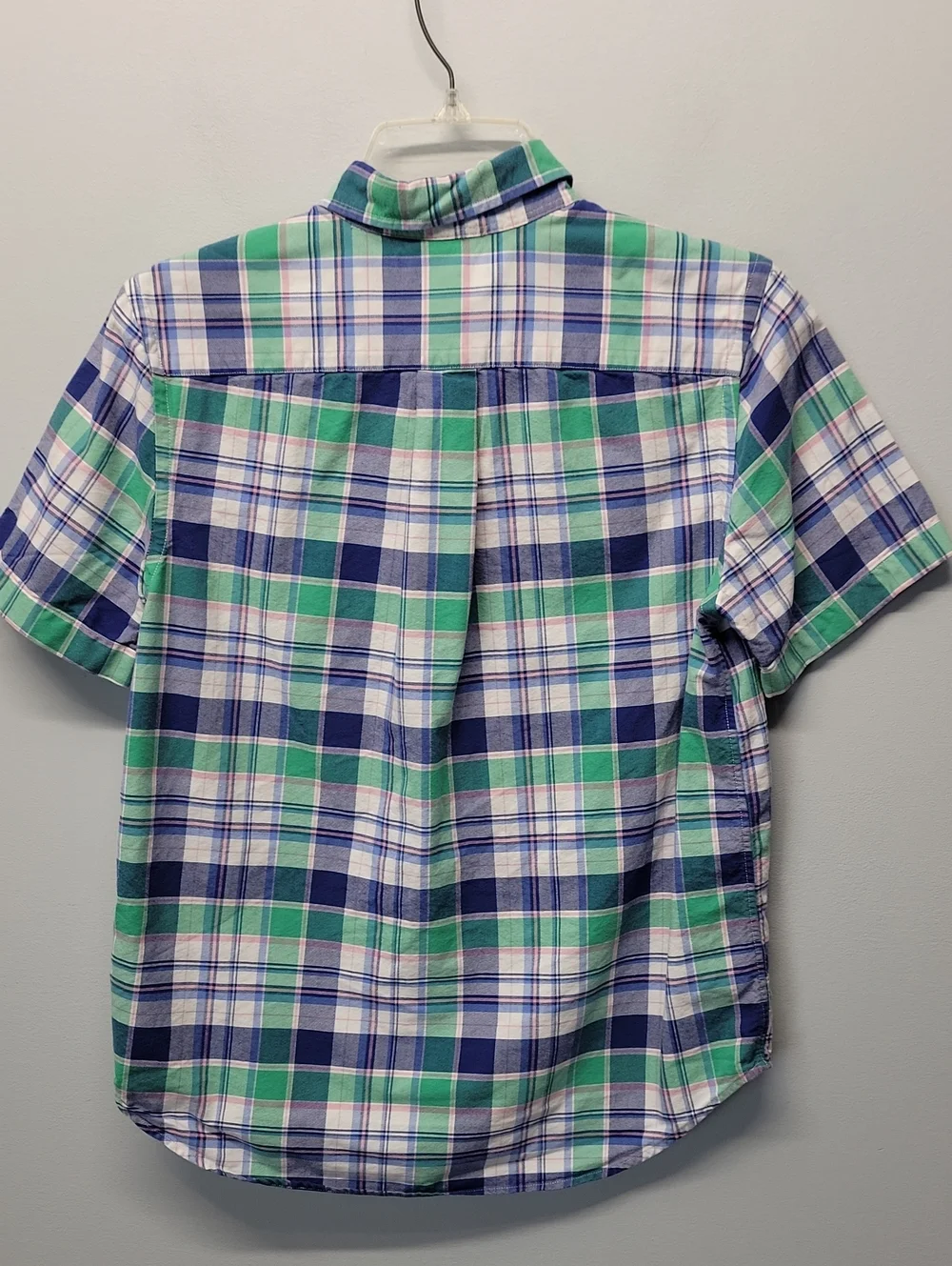 Boys Polo Ralph Lauren green blue white plaid shirt Large 14-16
